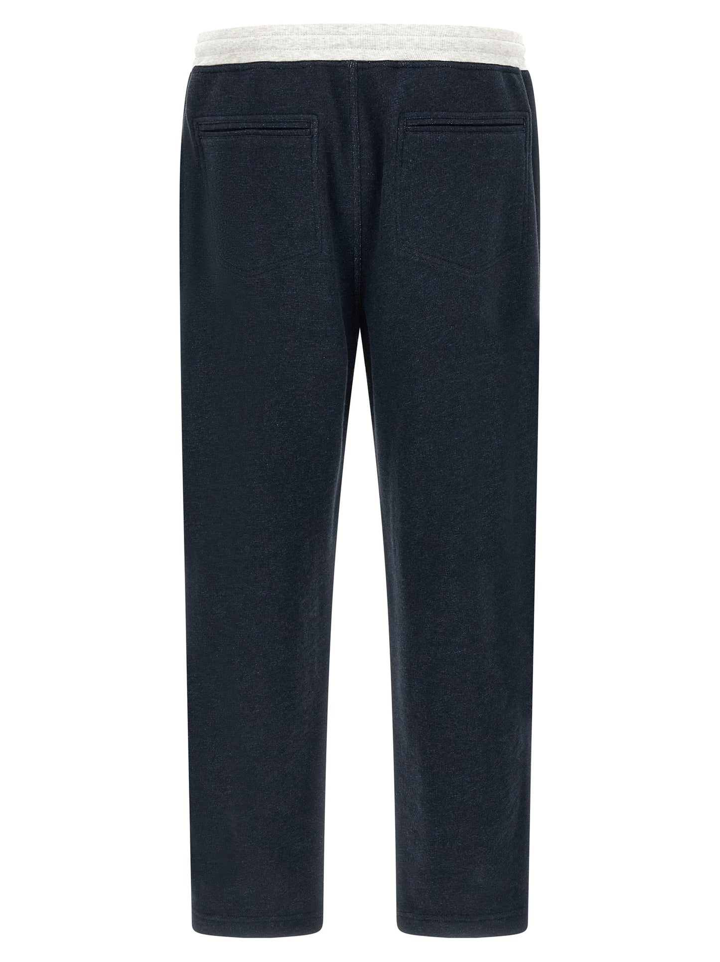 Joggers by Brunello Cucinelli for men in linen & cotton blue features a refined silhouette with a refined , defined by a and a refined long for a refined finish.
