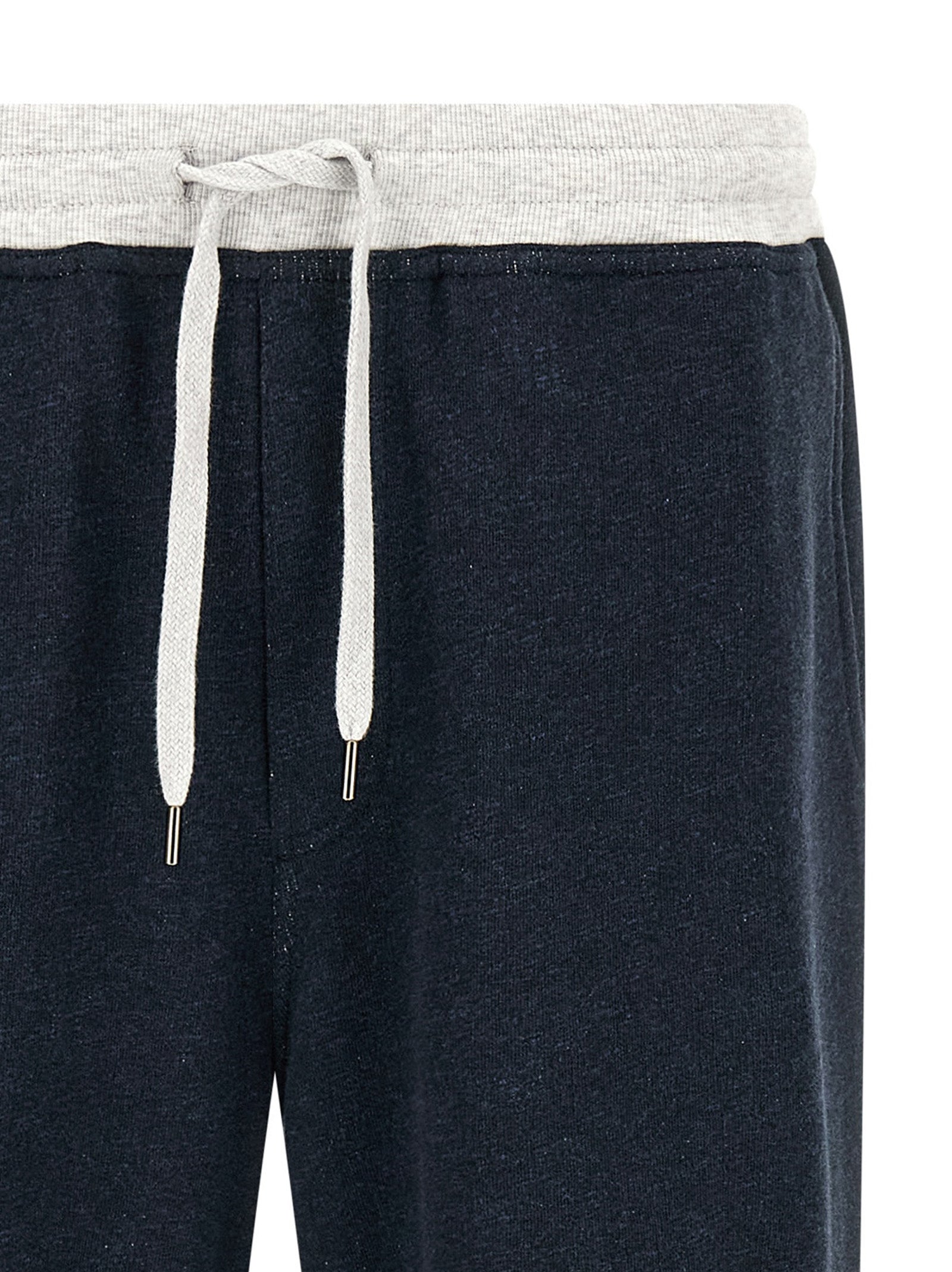 Joggers by Brunello Cucinelli for men in linen & cotton blue features an sartorial and long with a cut for a sartorial finish.