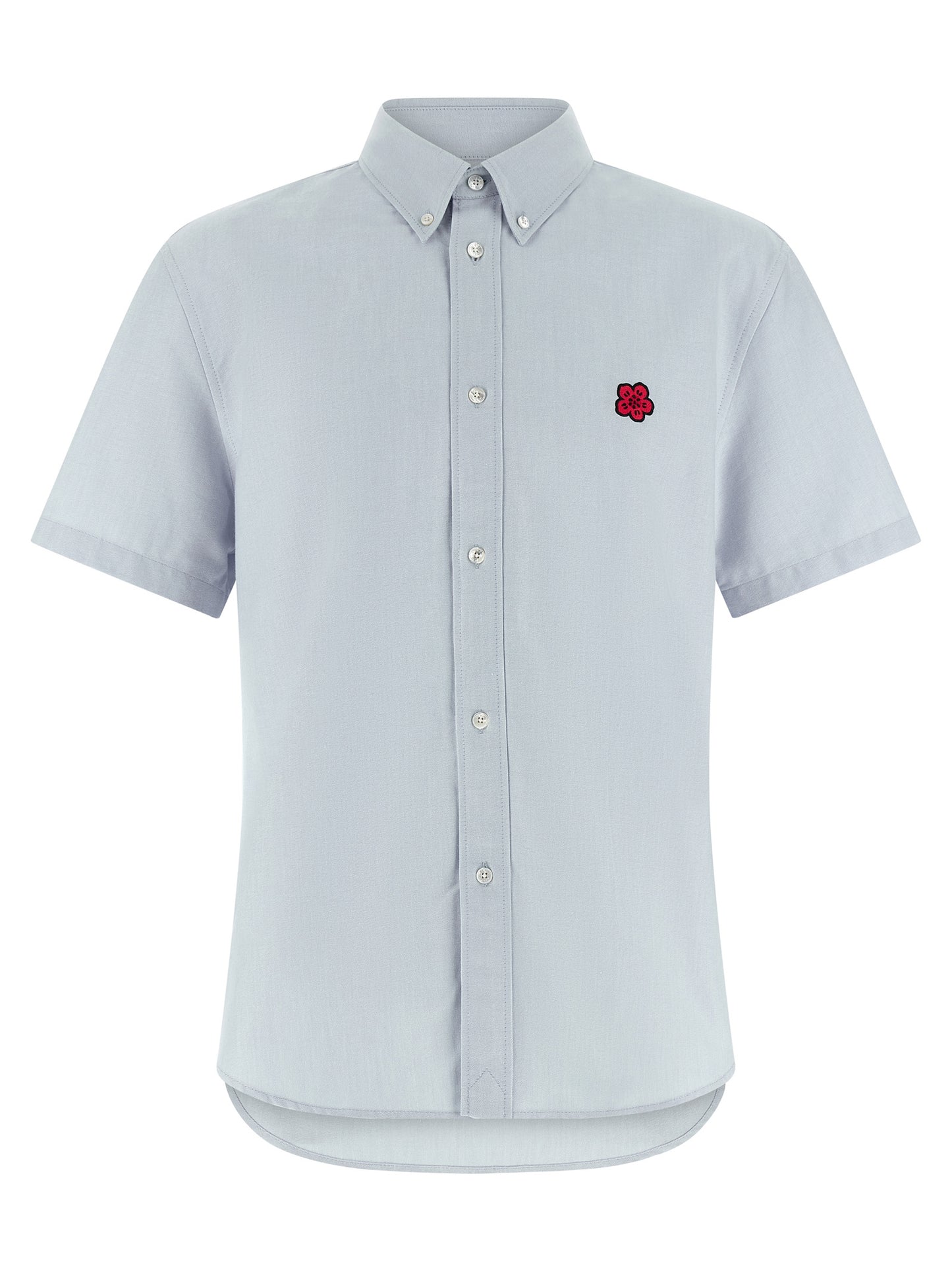 Shirt by Kenzo for men in cotton light-blue presents a discerning silhouette, showcasing a sophisticated and for a truly discerning finish.