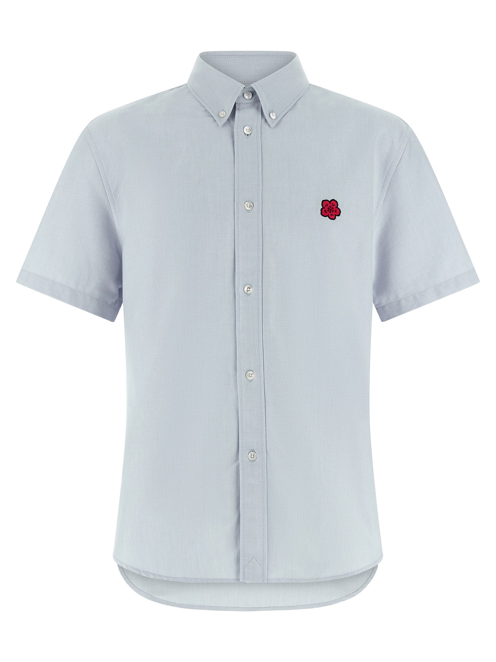 Shirt by Kenzo for men in cotton light-blue presents a discerning silhouette, showcasing a sophisticated and for a truly discerning finish.