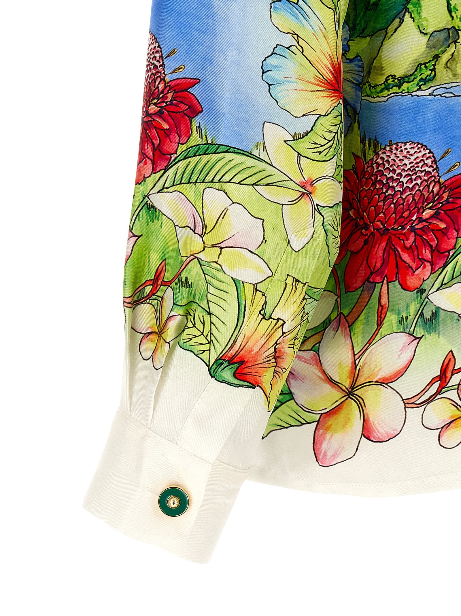Shirt by Casablanca for men in silk twill multicolor & print showcases a sharp silhouette, elegantly detailed with a sharp and sharp .