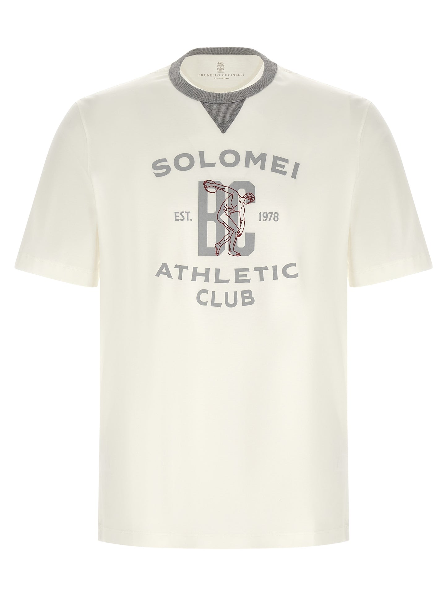 T-Shirt by Brunello Cucinelli for men in cotton white & print features an on trend silhouette, perfectly showcasing a on trend and for an elevated aesthetic.