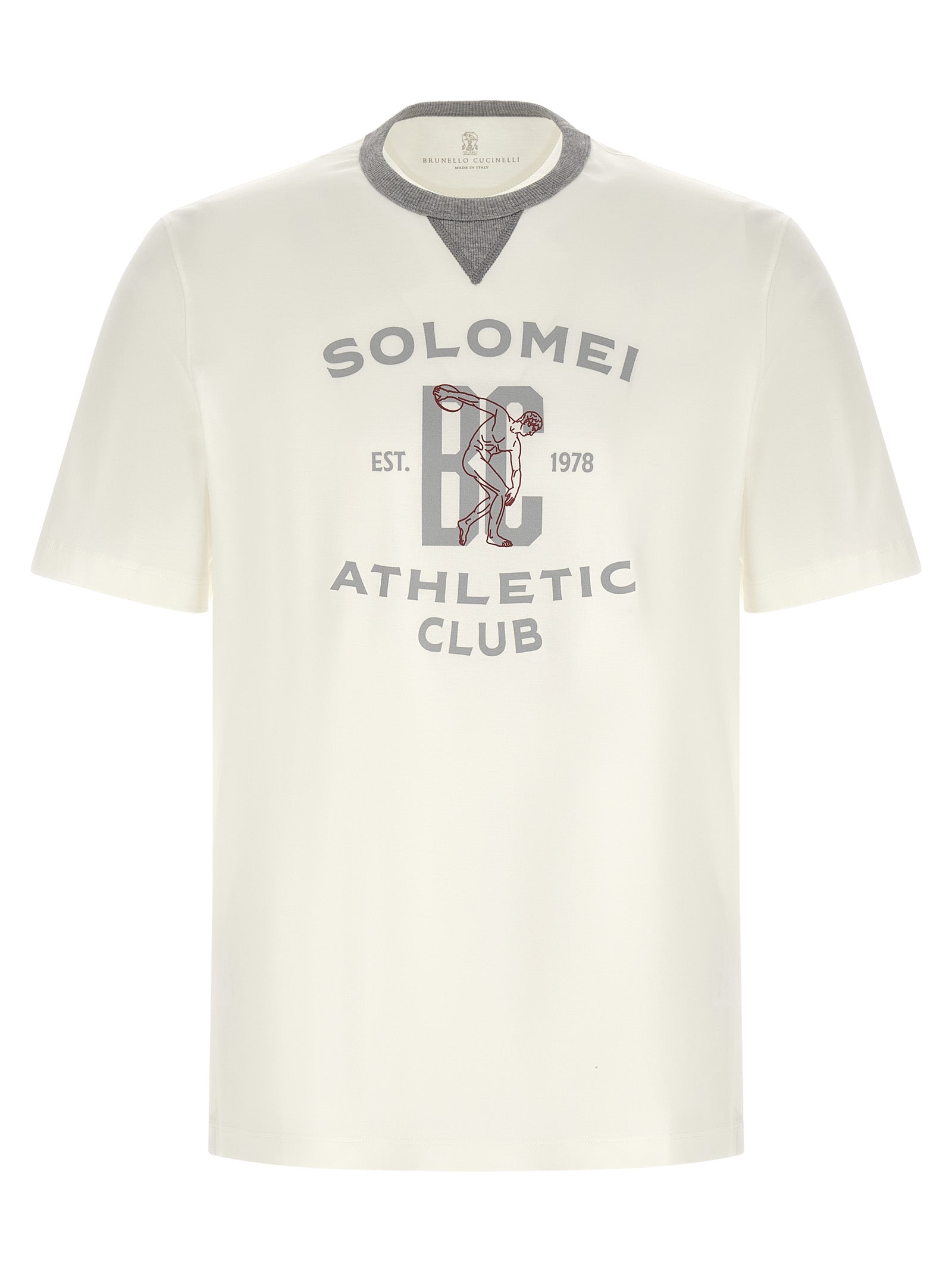 T-Shirt by Brunello Cucinelli for men in cotton white & print features an on trend silhouette, perfectly showcasing a on trend and for an elevated aesthetic.