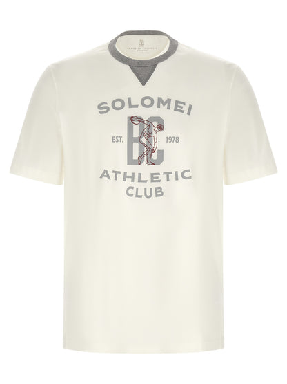 T-Shirt by Brunello Cucinelli for men in cotton white & print features an on trend silhouette, perfectly showcasing a on trend and for an elevated aesthetic.