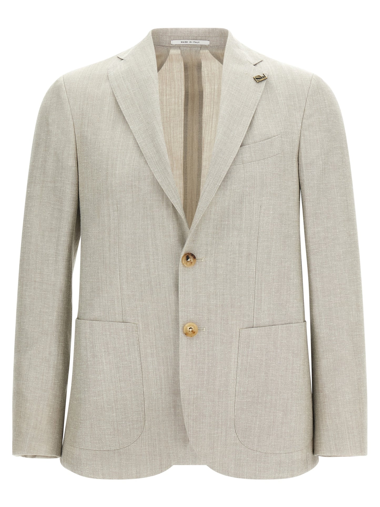 Blazer by Pal Zileri for men in cotton cupro wool & linen copper, gray, horn & signature showcases a polished silhouette, highlighted by a refined and polished for a sophisticated finish.