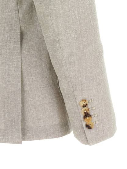 Blazer by Pal Zileri for men in cotton cupro wool & linen copper, gray, horn & signature features an crisp silhouette with sophisticated and a crisp for a truly crisp finish.
