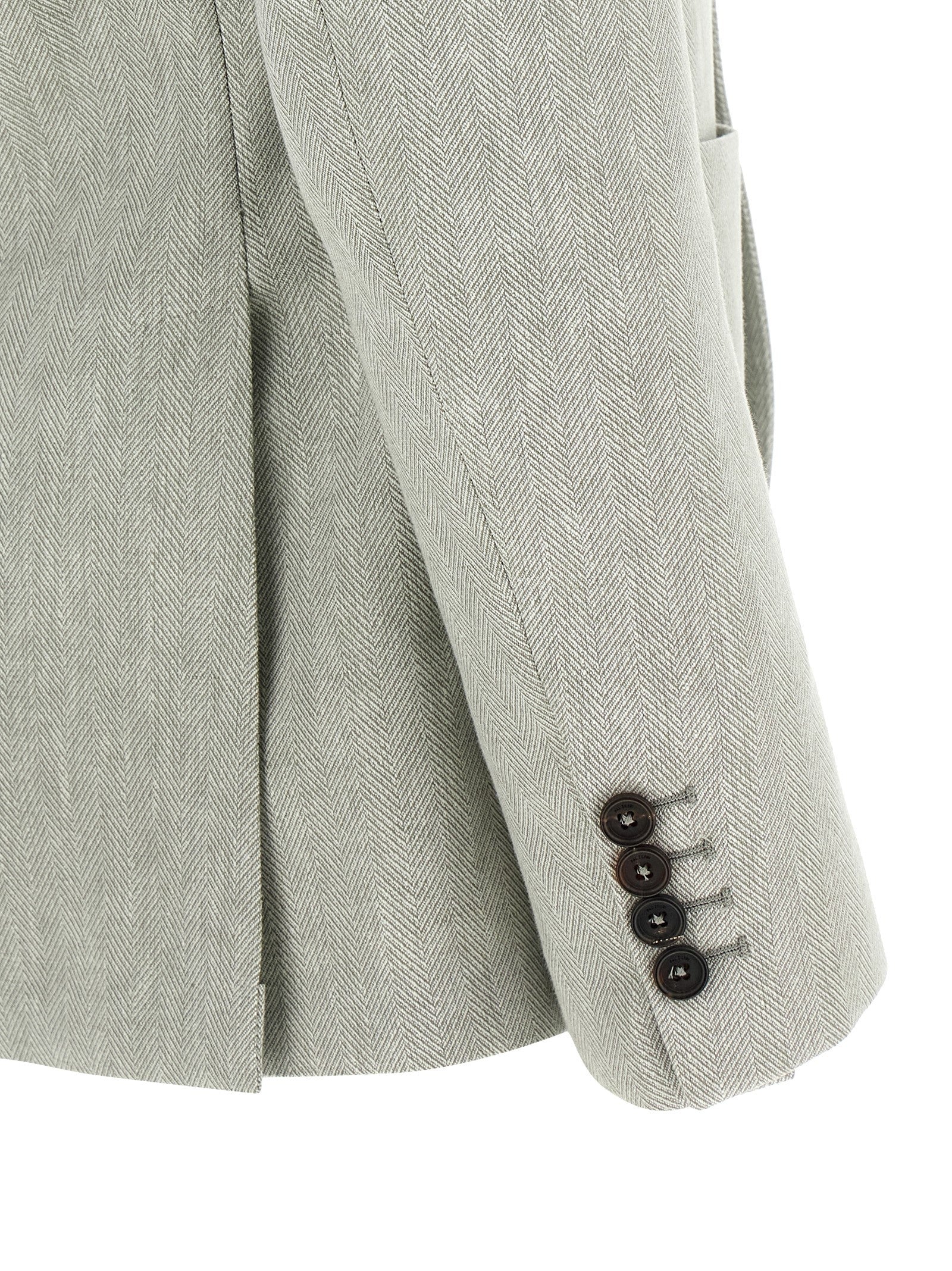 Blazer by Pal Zileri for men in polyester & linen bicolour, green, patterned & chevron showcases a polished silhouette, highlighted by a refined and polished for a sophisticated finish.