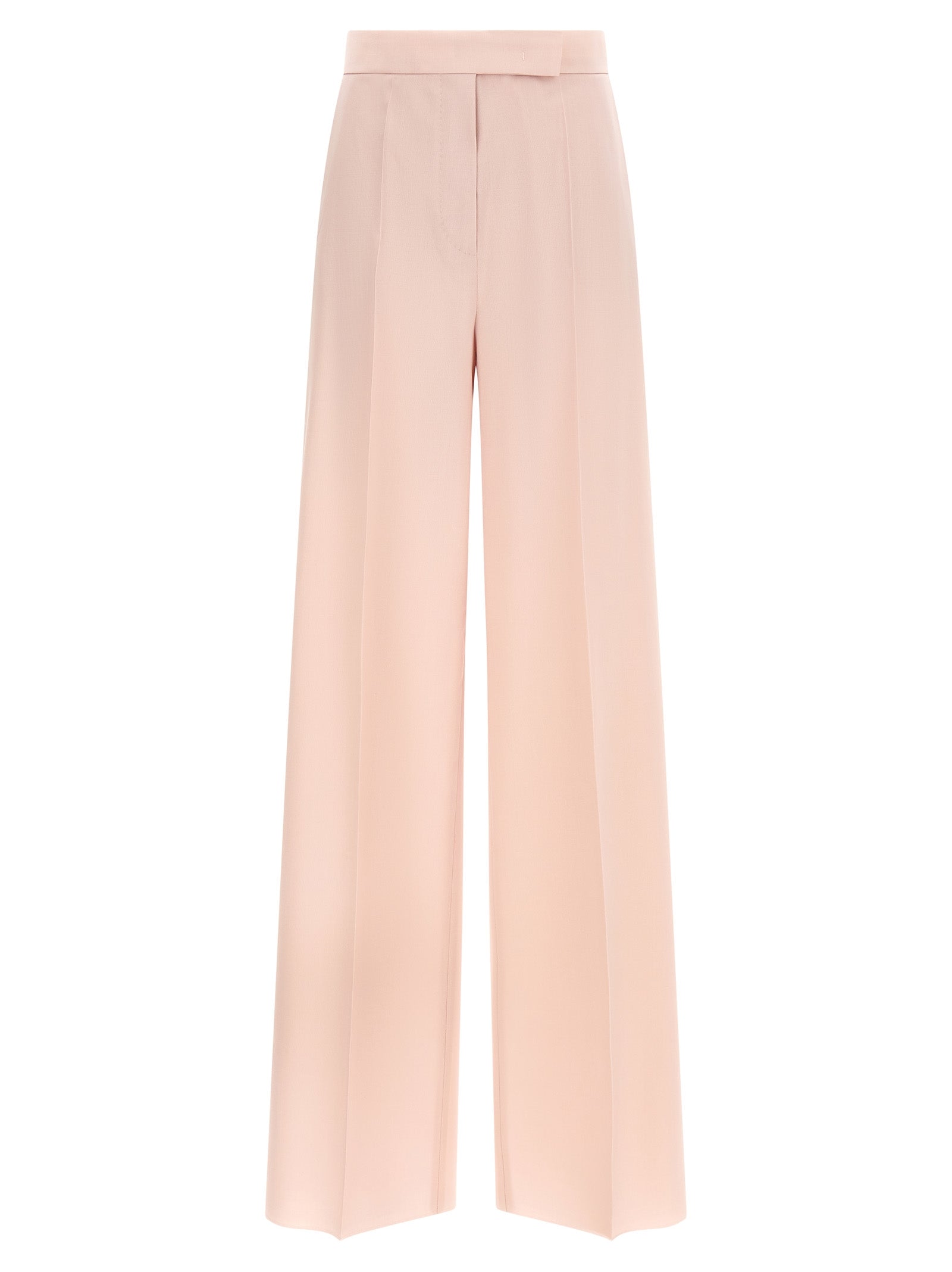 Trousers by Max Mara for women in silk mohair virgin wool multicolor & pink features a tailored silhouette with a tailored wide, defined by its long and a sophisticated high rise.