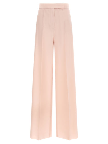 Trousers by Max Mara for women in silk mohair virgin wool multicolor & pink features a tailored silhouette with a tailored wide, defined by its long and a sophisticated high rise.