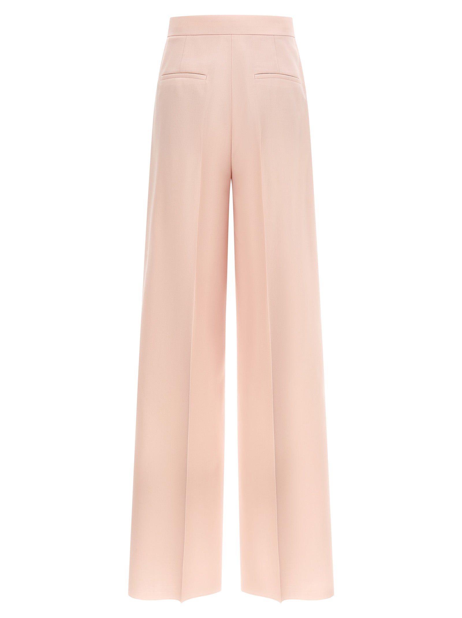 Trousers by Max Mara for women in silk mohair virgin wool multicolor & pink features a artisanal silhouette, showcasing a sophisticated wide with a long and high rise for a artisanal finish.