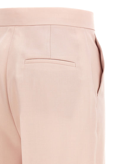 Trousers by Max Mara for women in silk mohair virgin wool multicolor & pink features an on trend silhouette, showcasing a sophisticated wide with a long and high rise for an on trend finish.