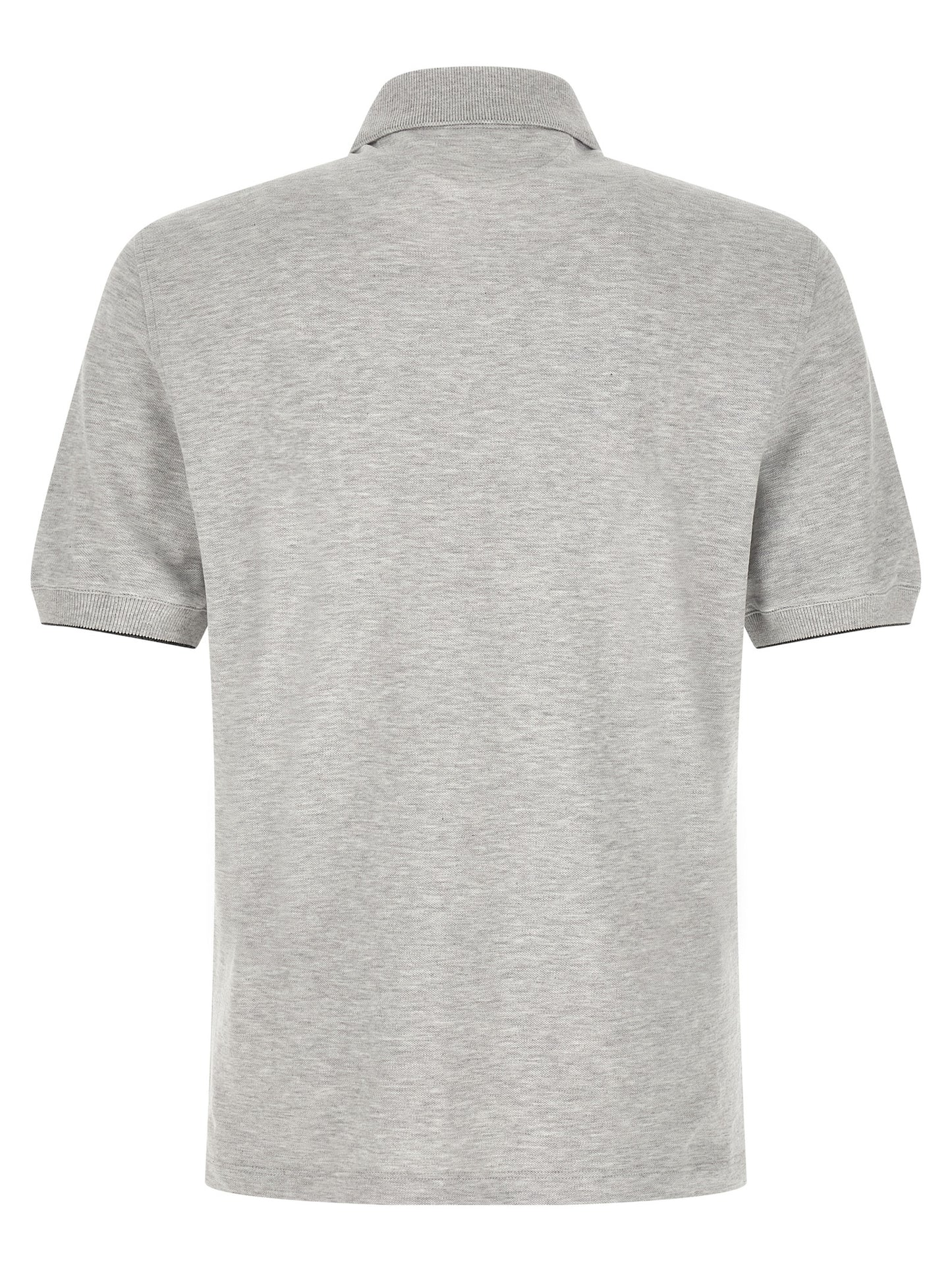 Polo Shirt by Brunello Cucinelli for men in cotton gray & jacquard features a eye catching silhouette, showcasing a refined and for a eye catching finish.