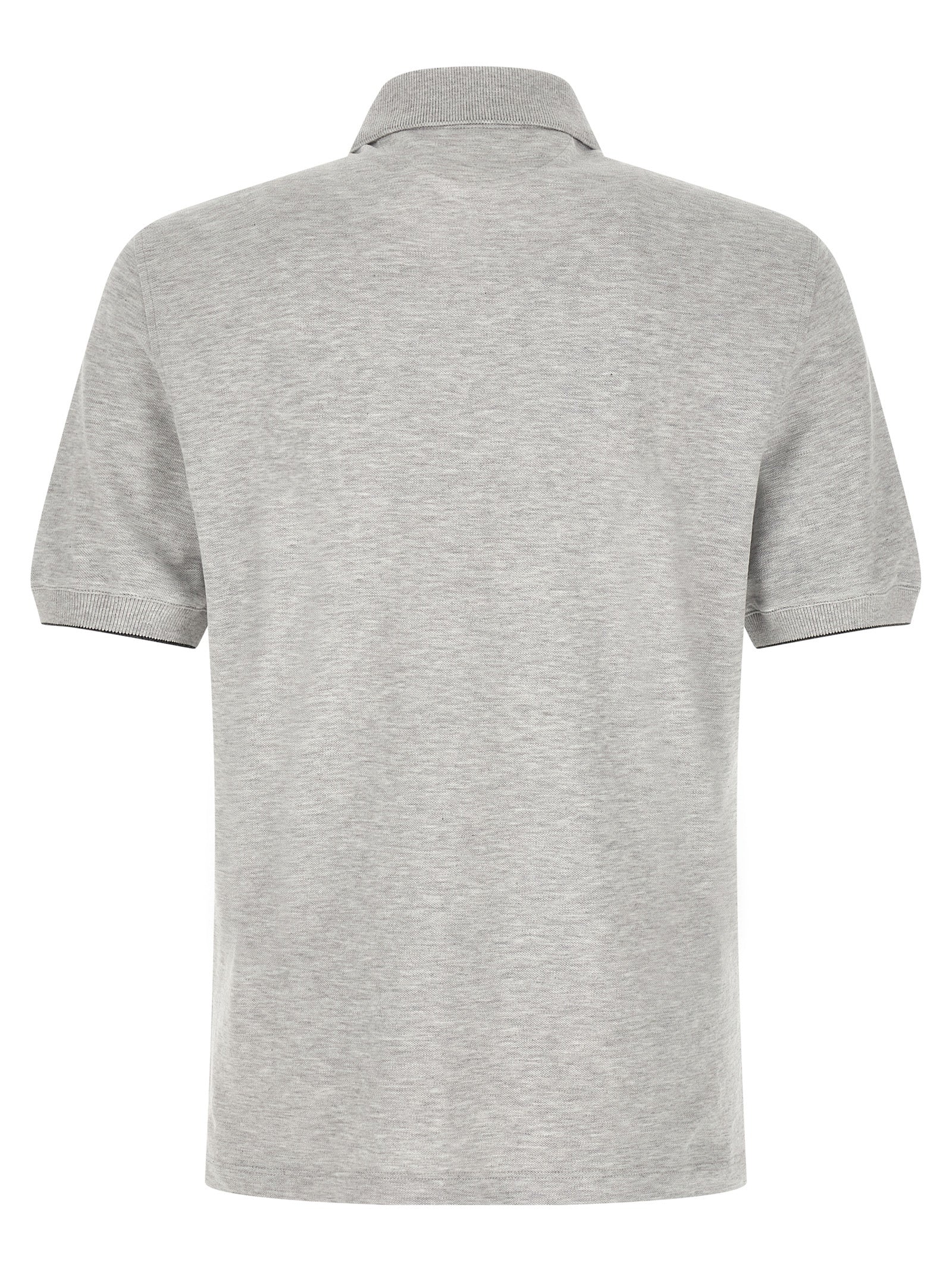 Polo Shirt by Brunello Cucinelli for men in cotton gray & jacquard features a eye catching silhouette, showcasing a refined and for a eye catching finish.