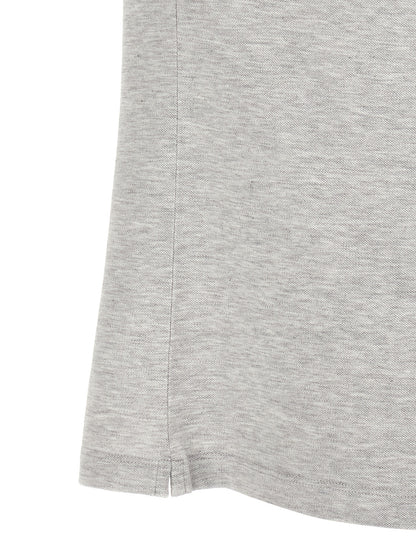 Polo Shirt by Brunello Cucinelli for men in cotton gray & jacquard presents a crisp silhouette, artfully detailed with a crisp and crisp .