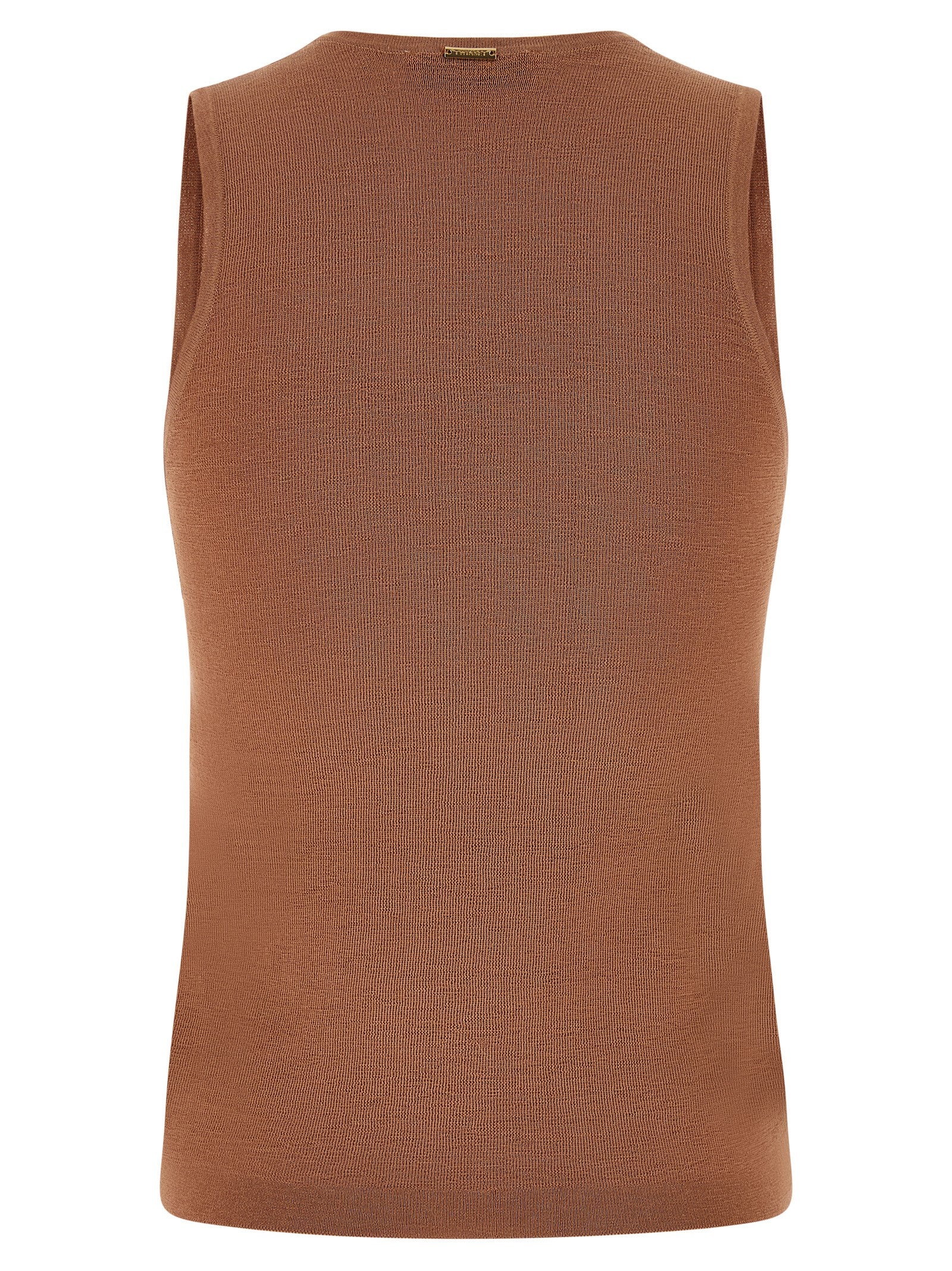 T-Shirt by Twinset for women in polyamide cotton & sequins brown & signature features an on trend silhouette, perfectly showcasing a on trend and round neckline for an elevated aesthetic.