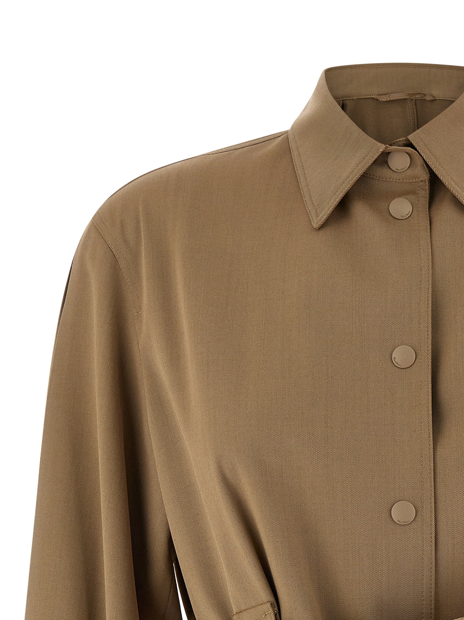 Blouse by Max Mara for women in virgin wool beige showcases a sleek silhouette, elegantly detailed with a sleek and for a sleek finish.