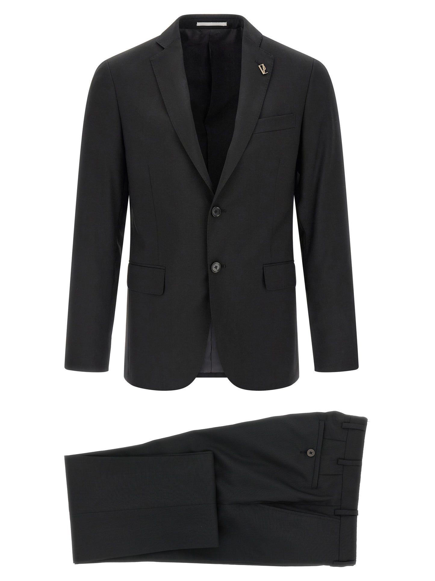 Pant Suit by Pal Zileri for men in wool black showcases a sartorial silhouette, artfully detailed with a sophisticated and a sartorial for a refined, high-fashion aesthetic.