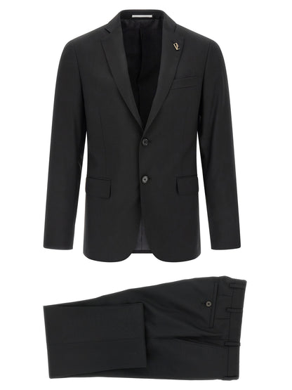 Pant Suit by Pal Zileri for men in wool black showcases a sartorial silhouette, artfully detailed with a sophisticated and a sartorial for a refined, high-fashion aesthetic.