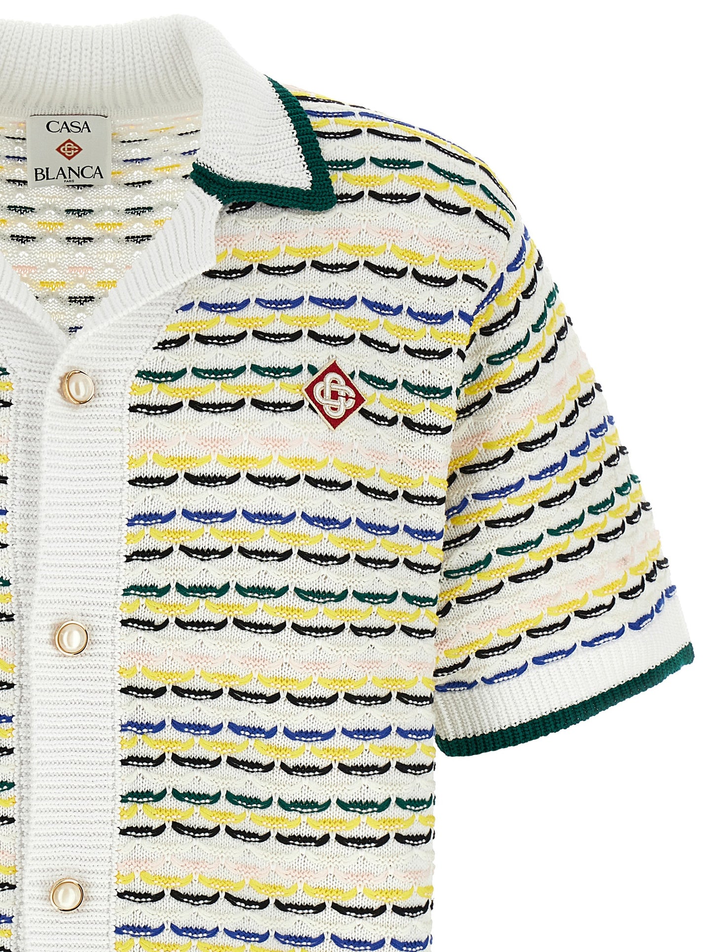 Shirt by Casablanca for men in cotton multicolor & pearl, featuring a nuanced and nuanced for a sophisticated finish.
