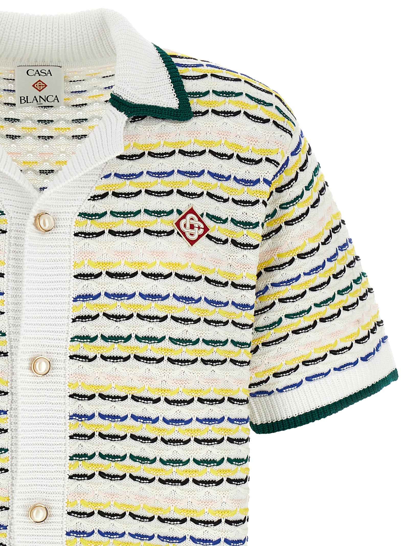 Shirt by Casablanca for men in cotton multicolor & pearl, featuring a nuanced and nuanced for a sophisticated finish.