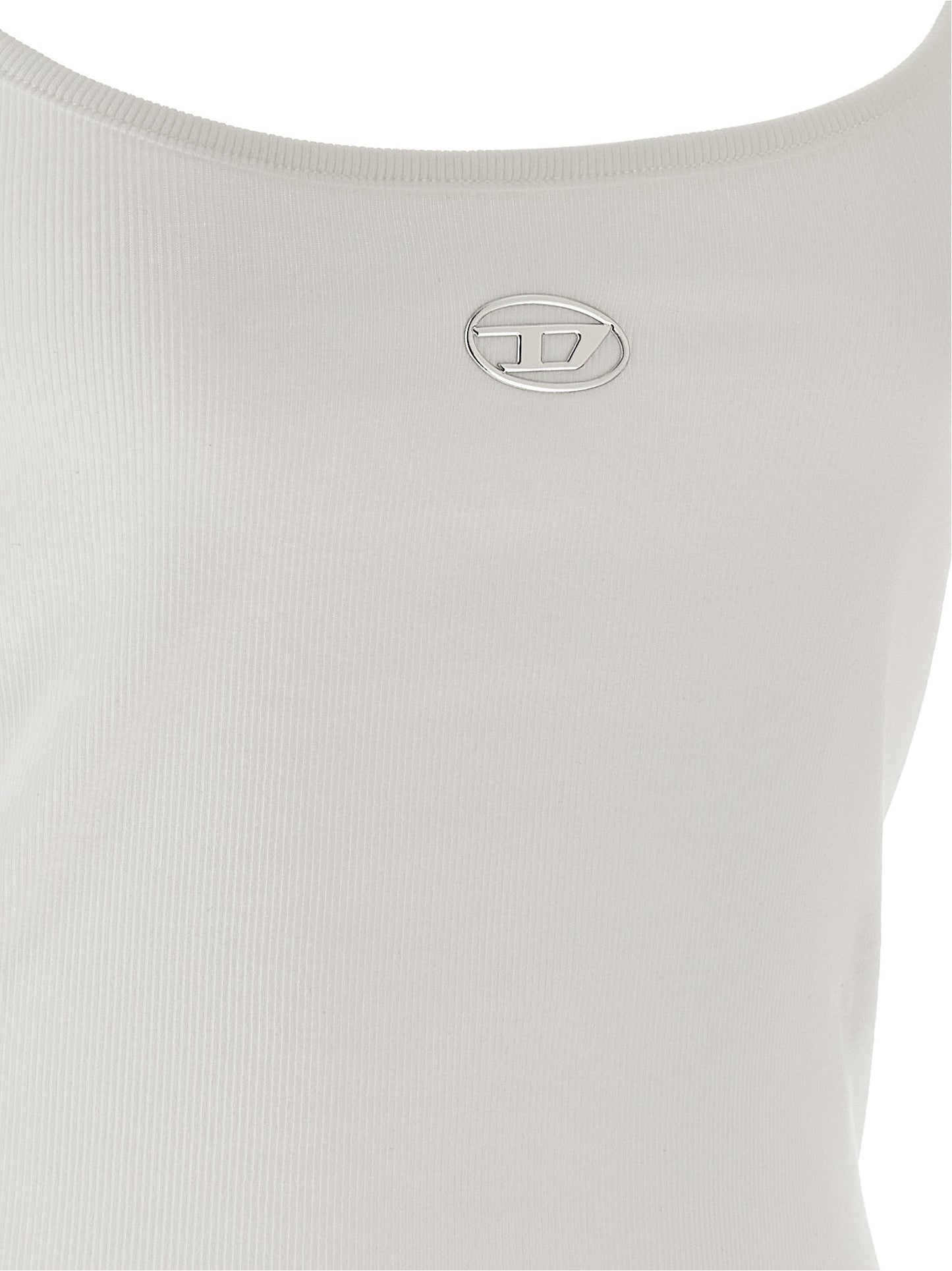 Tank Top by Diesel for women in stretch cotton white showcases a meticulous silhouette, artfully finished with a meticulous and for a sophisticated, meticulous look.