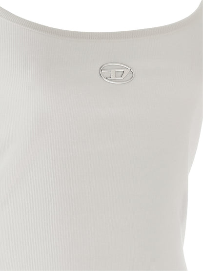 Tank Top by Diesel for women in stretch cotton white showcases a meticulous silhouette, artfully finished with a meticulous and for a sophisticated, meticulous look.