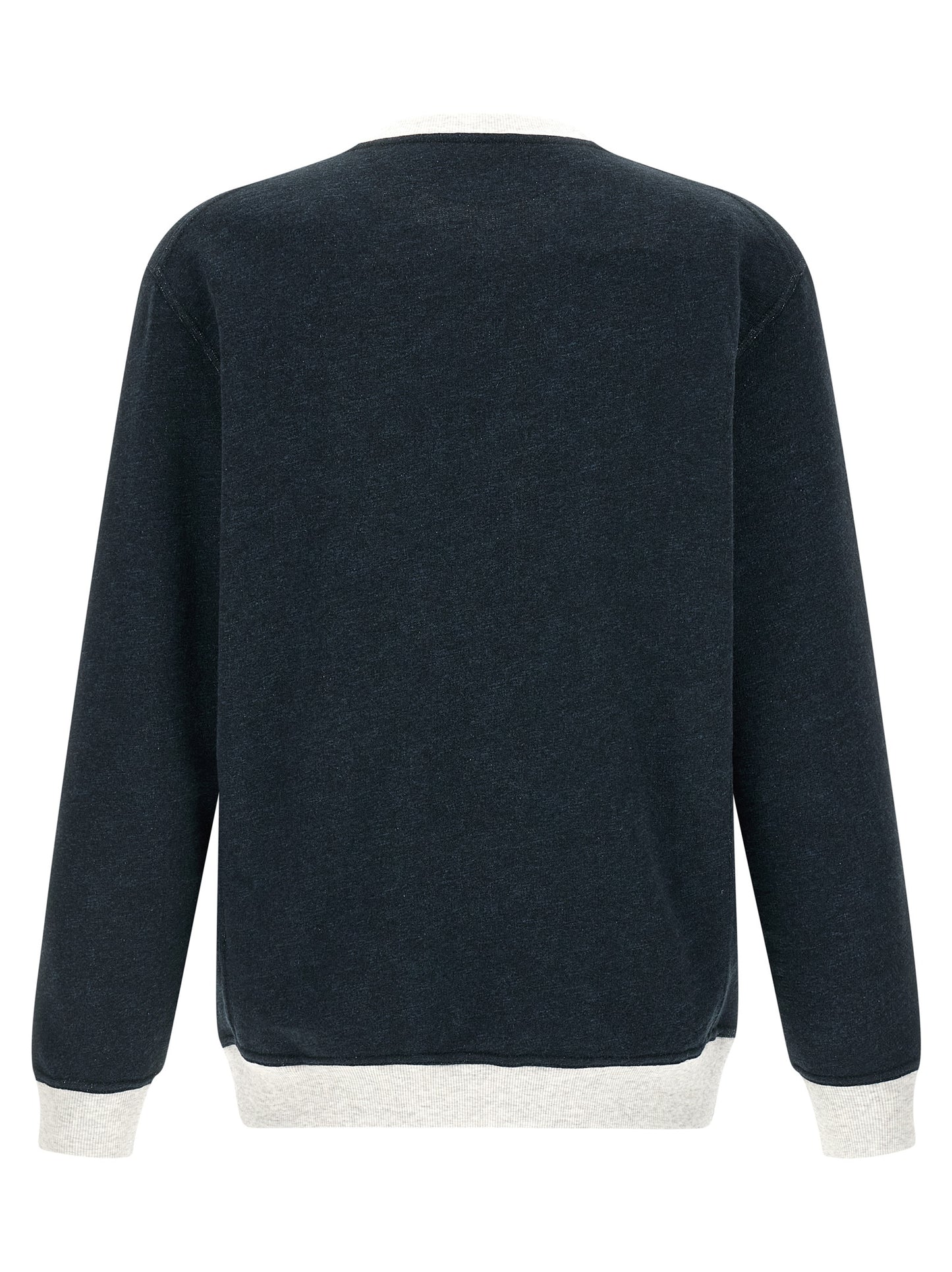 Sweatshirt by Brunello Cucinelli for men in linen & cotton blue & print features a unrivaled silhouette with a refined crew neckline and unrivaled detailing for a sophisticated look.