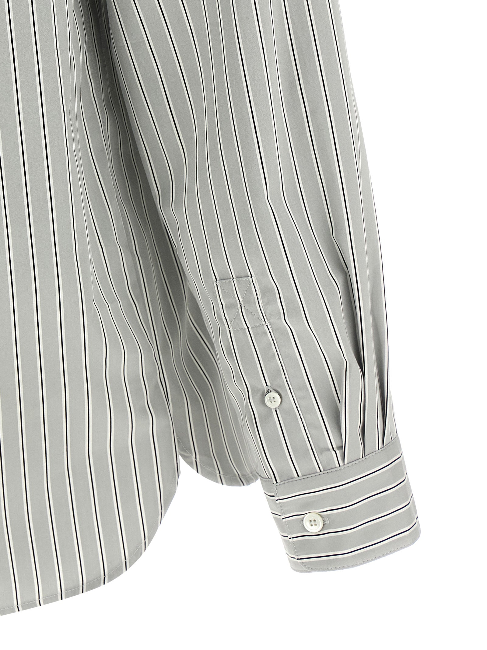 Blouse by A.P.C. for men in cotton gray & striped presents a discerning silhouette, showcasing a sophisticated and for a truly discerning finish.