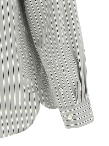 Blouse by A.P.C. for men in cotton gray & striped presents a discerning silhouette, showcasing a sophisticated and for a truly discerning finish.