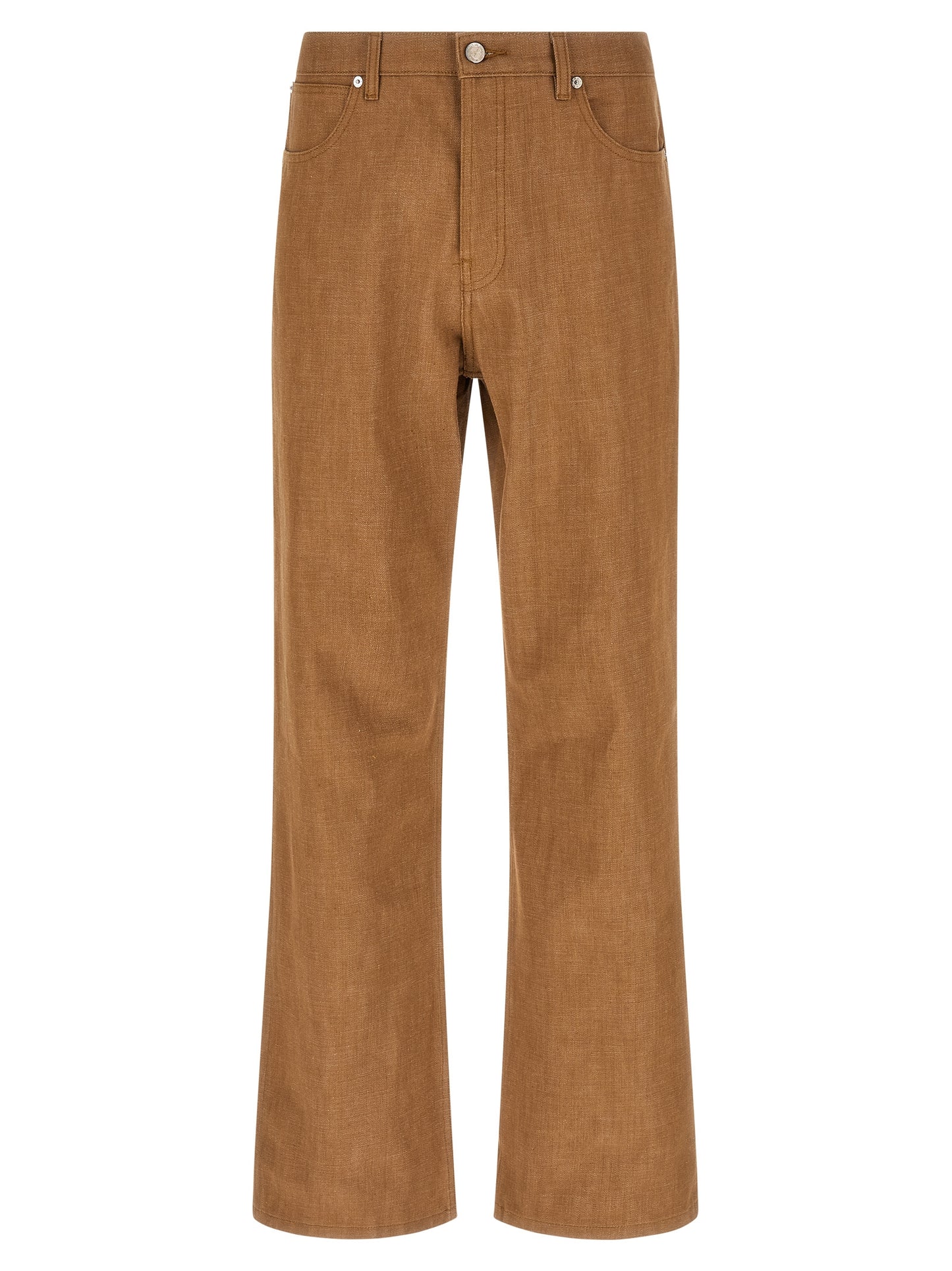 Jeans by A.P.C. for men in denim cotton brown features an sartorial straight-leg & wide and long with a cut for a sartorial finish.