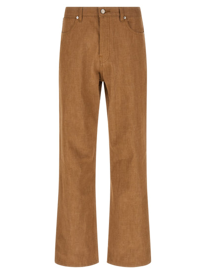 Jeans by A.P.C. for men in denim cotton brown features an sartorial straight-leg & wide and long with a cut for a sartorial finish.