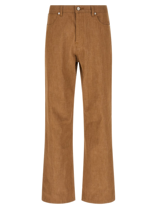 Jeans by A.P.C. for men in denim cotton brown features an sartorial straight-leg & wide and long with a cut for a sartorial finish.