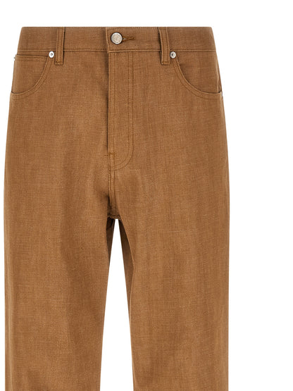 Jeans by A.P.C. for men in denim cotton brown features an sophisticated and straight-leg & wide with a precise long, creating a sophisticated and sophisticated silhouette.