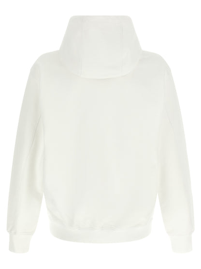 Sweatshirt Hoodie by Casablanca for men in organic cotton white & print features an dramatic silhouette, showcasing a sophisticated hooded neckline and dramatic for a refined, modern aesthetic.