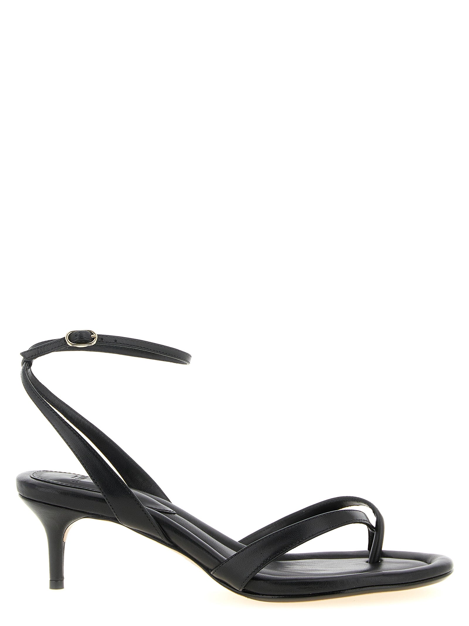 Stiletto Ankle Strap Flip-Flop Sandals by Alexandre Birman for women in cowhide leather black features an exquisite silhouette, showcasing the exquisite Women's Cowhide Leather Stiletto Ankle Strap Flip-Flop Sandals with a stiletto and .
