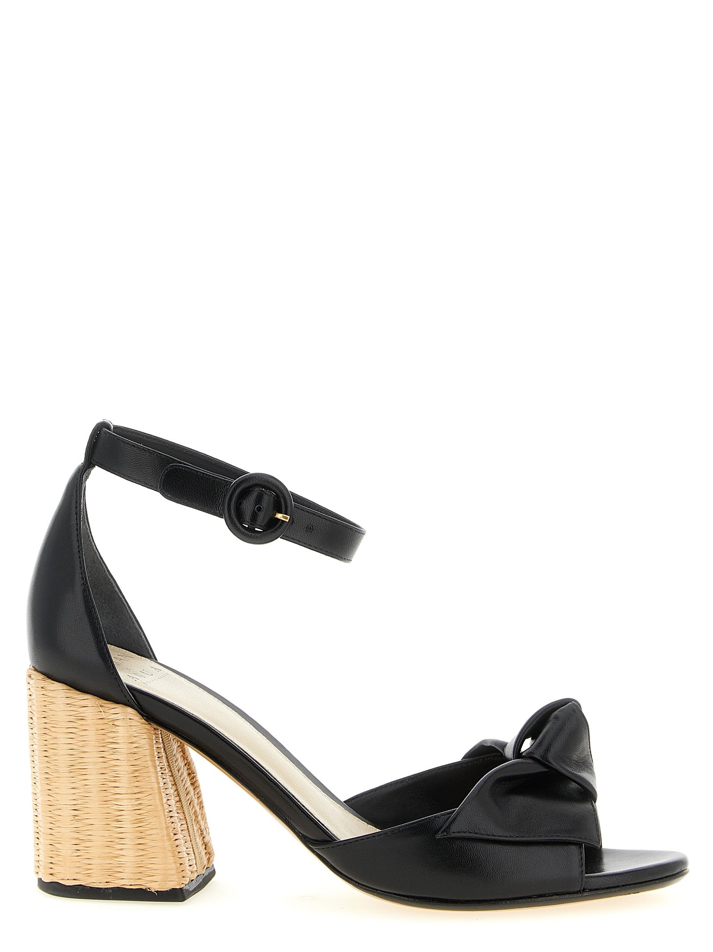 Stiletto Ankle Strap Sandals by Alexandre Birman for women in raffia & bos taurus cowhide leather black features an statuesque Women's Raffia & Bos Taurus Cowhide Leather Stiletto Ankle Strap Sandals silhouette with a refined stiletto and elegant .