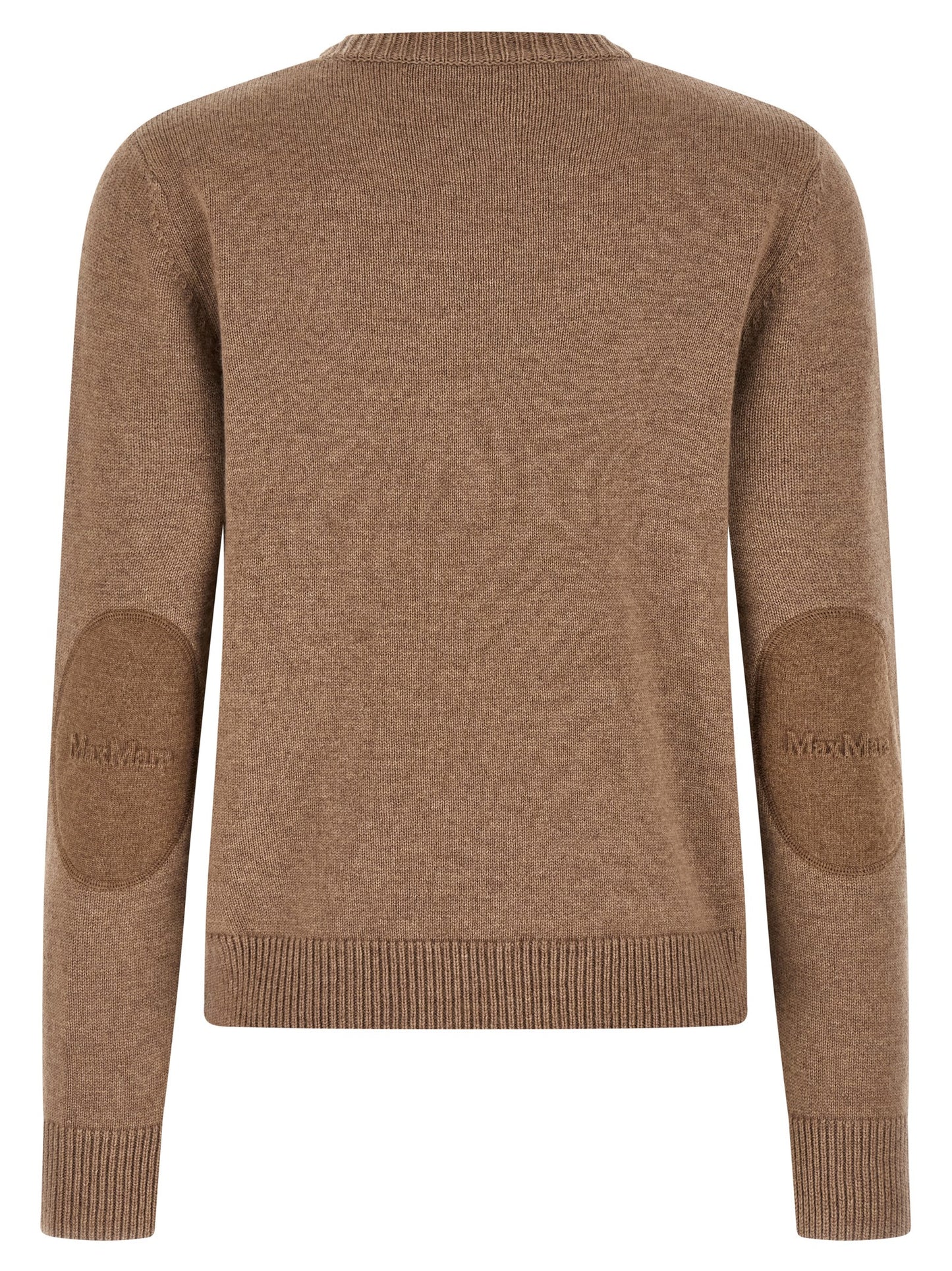 Cardigan by S Max Mara for women in cashmere brown features a dramatic silhouette, showcasing a sophisticated wrap crew neckline and dramatic detail for a timeless, premium look.