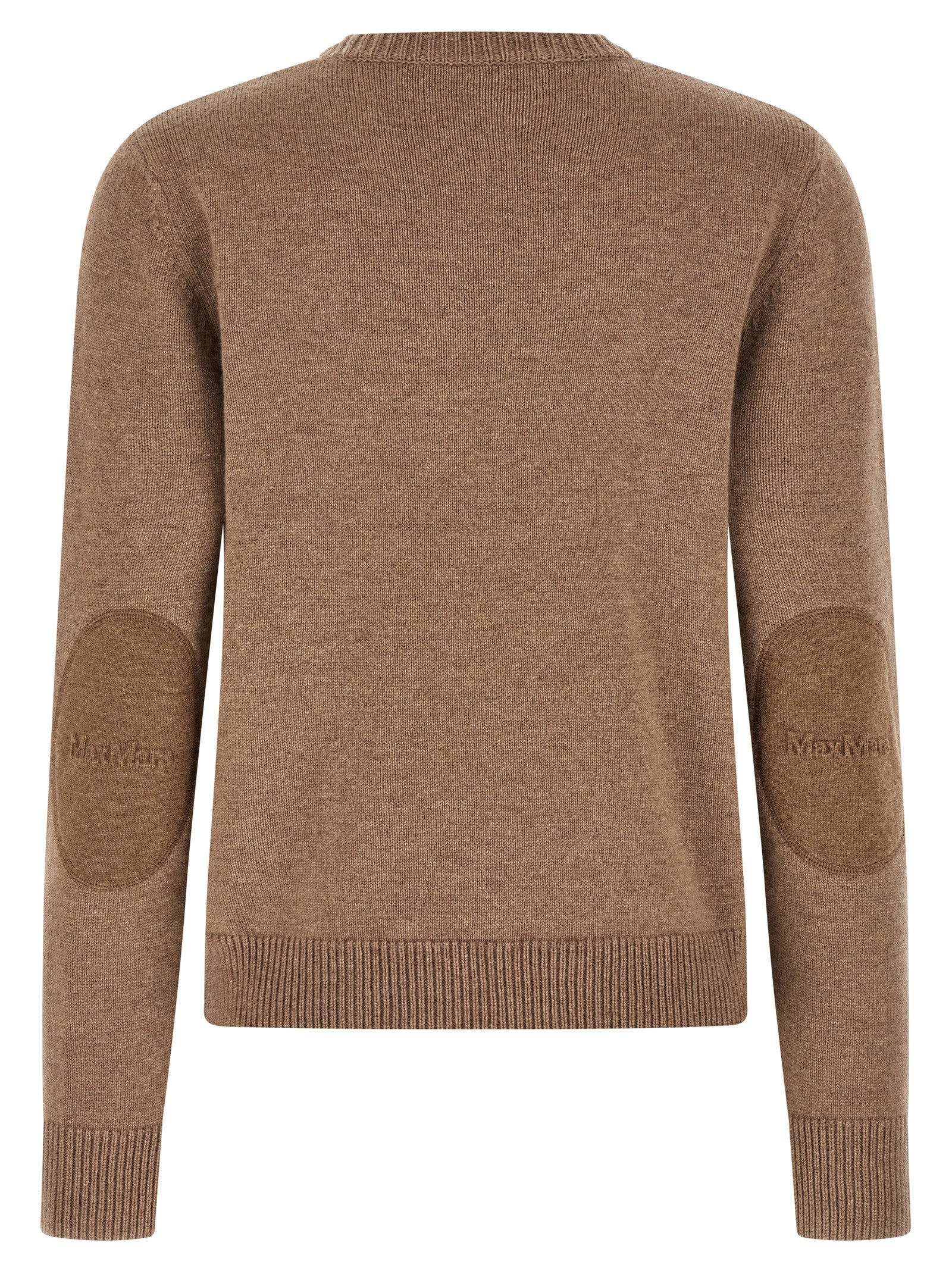 Cardigan by S Max Mara for women in cashmere brown features a dramatic silhouette, showcasing a sophisticated wrap crew neckline and dramatic detail for a timeless, premium look.