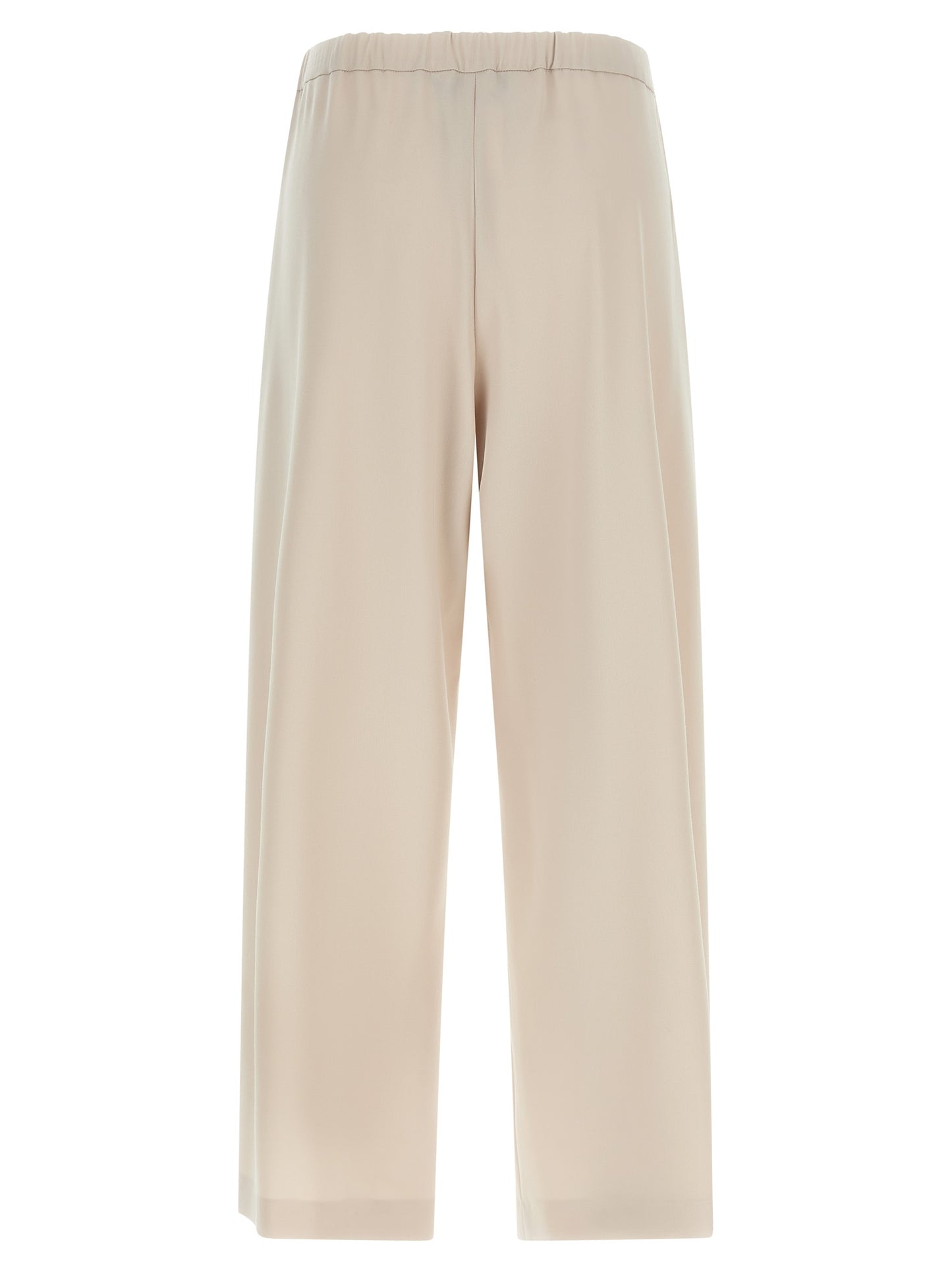 Joggers by S Max Mara for women in virgin wool beige features a polished silhouette with a polished athletic, flared & cropped, reaching a polished cropped and finished with a polished .
