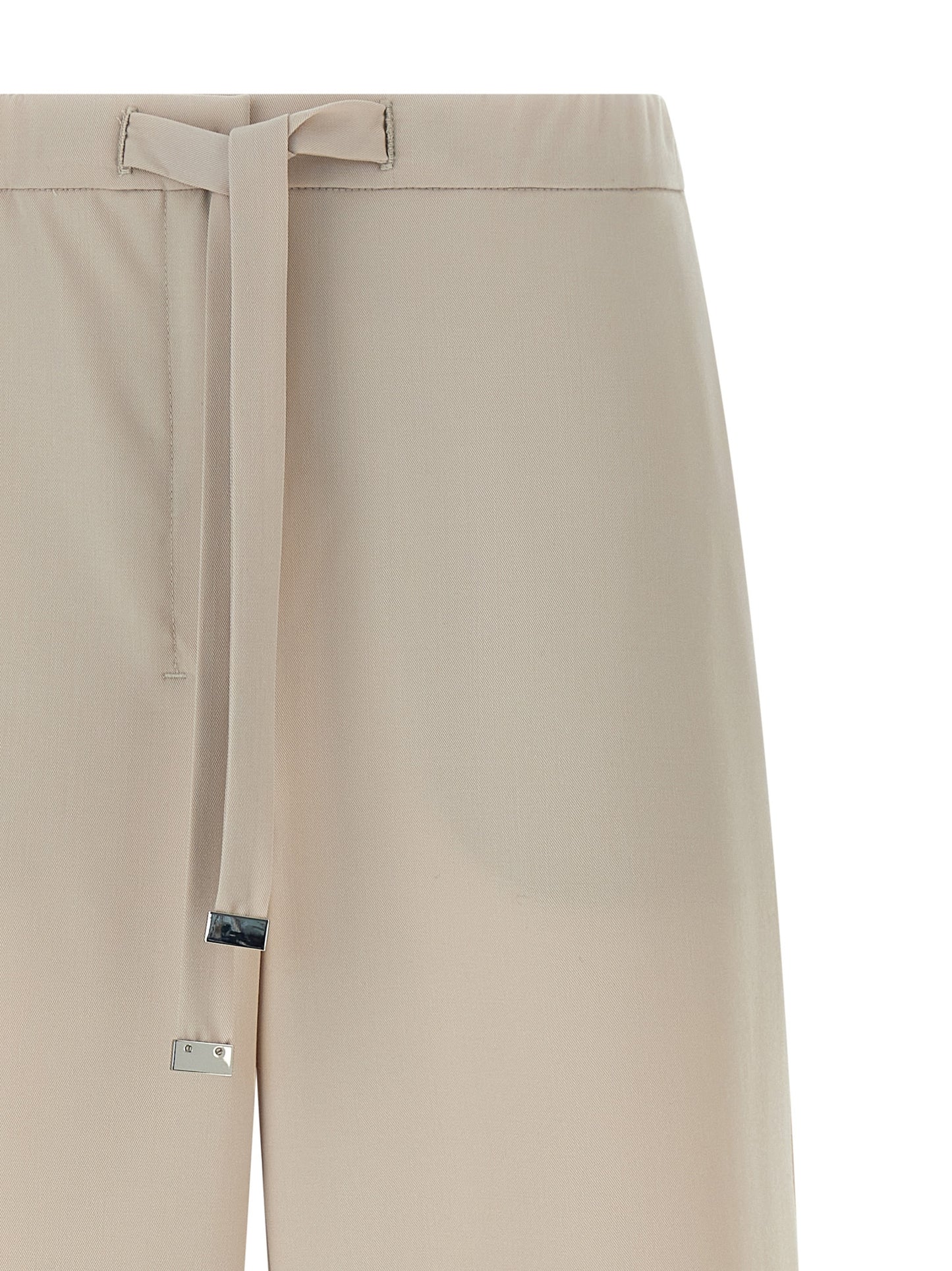 Joggers by S Max Mara for women in virgin wool beige presents a tailored silhouette, showcasing a tailored athletic, flared & cropped and cropped cut with a refined for a truly tailored aesthetic.