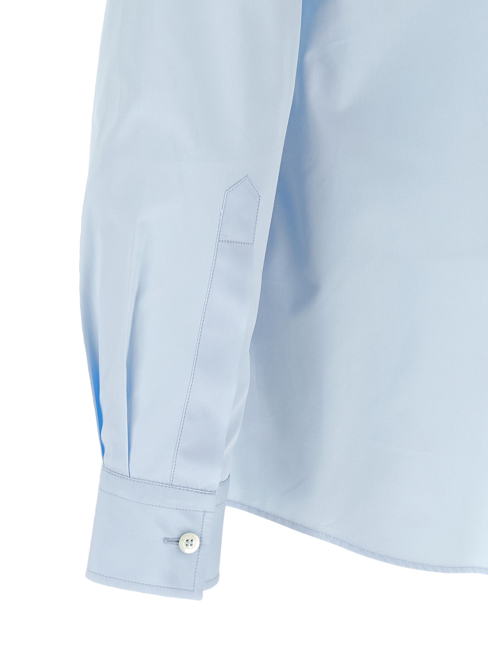 Shirt by Moschino for men in cotton light-blue & print presents a discerning silhouette, showcasing a sophisticated and for a truly discerning finish.
