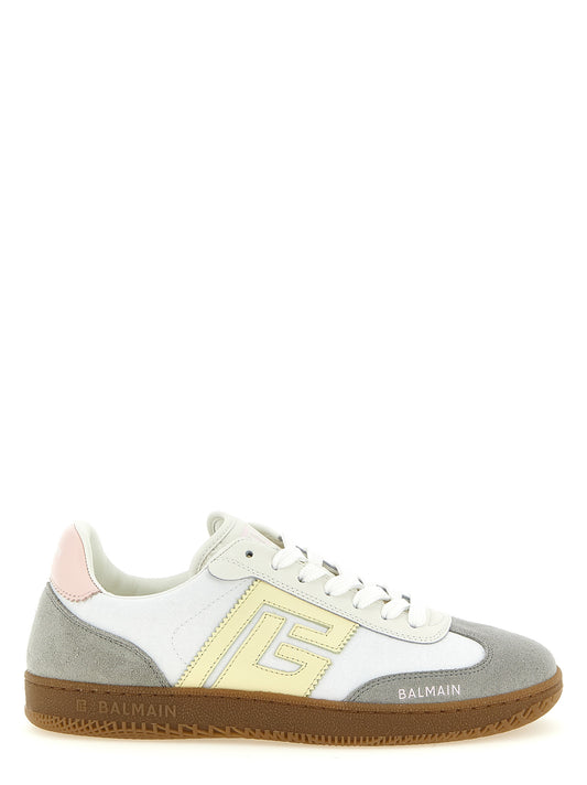 Sneakers by Balmain for women in suede calfskin leather multicolor & patterned features an fashionable silhouette, showcasing the premium Women's Low Top Suede Calfskin Leather Sneakers in a fashionable low-top style that offers a fashionable finish for refined style.