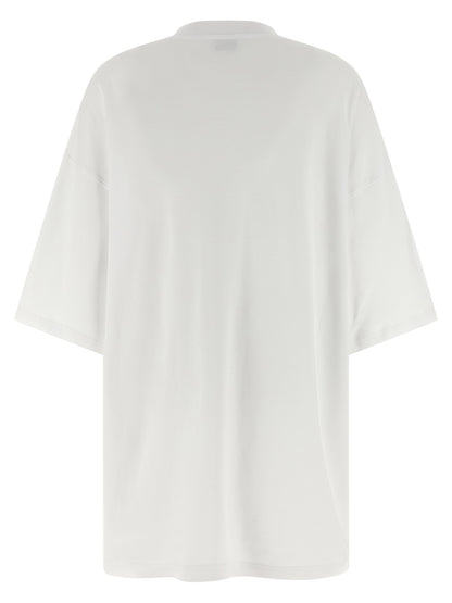 Dress by Moschino for women in cotton white & print features an magnificent silhouette, artfully detailed with a magnificent crew neckline and that flows into an magnificent short mini.