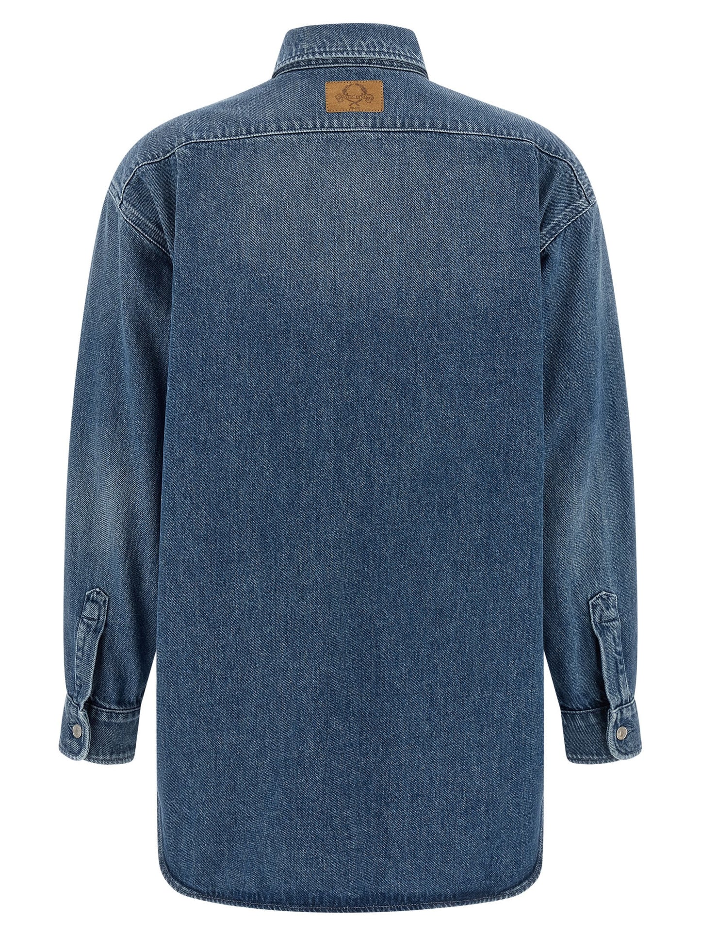 Blouse by Moschino for women in cotton denim blue features an polished silhouette, showcasing a sophisticated and detail for a truly polished finish.