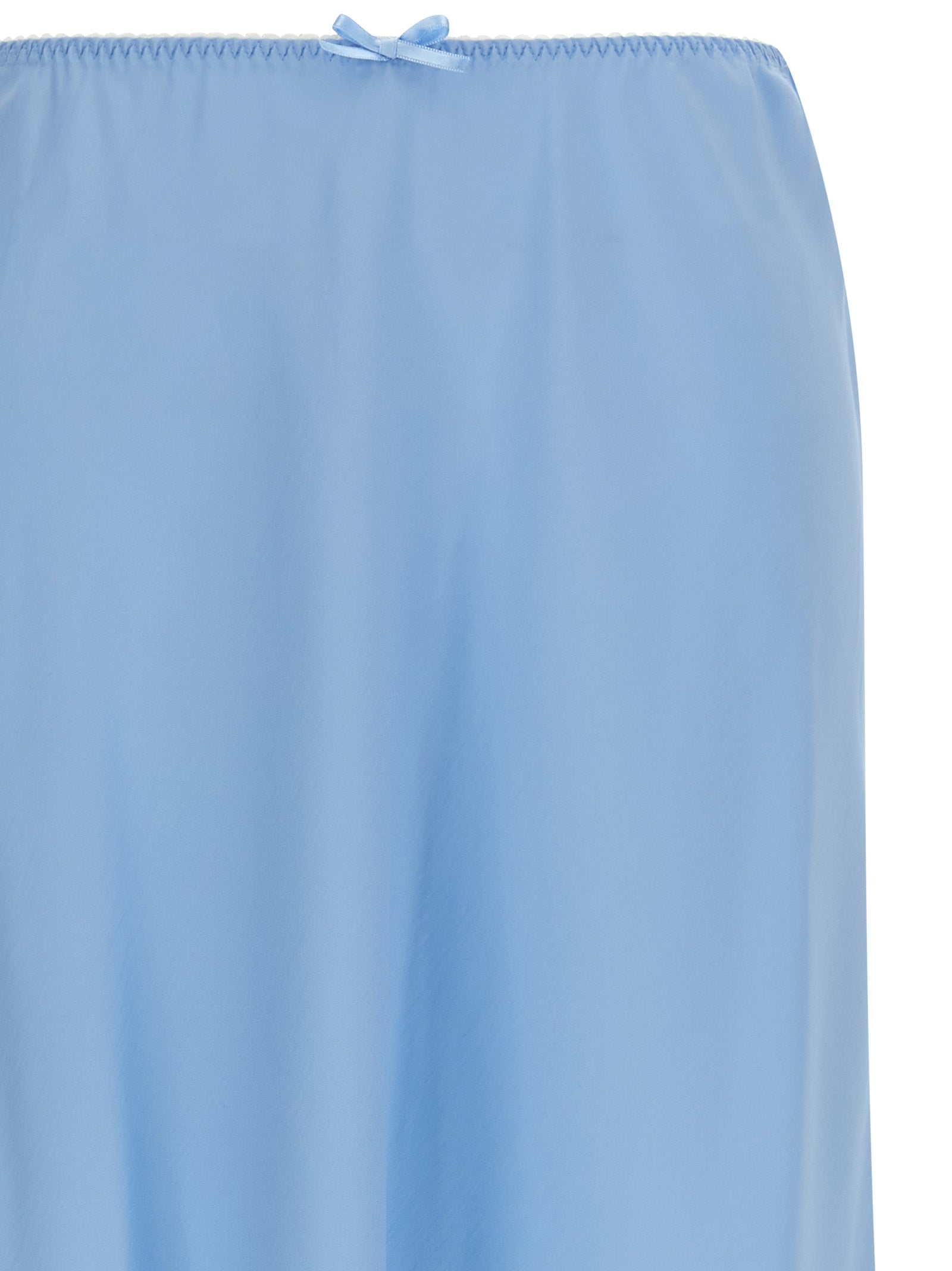Skirt by Moschino for women in silk acetate twill light-blue features an relaxed-yet-refined silhouette that elegantly showcases the Women's Flared Silk Acetate Twill Midi Skirt design and sophisticated midi.