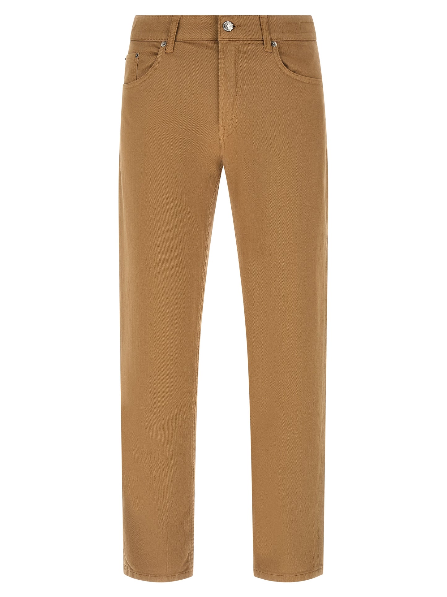 Jeans by Department 5 for men in stretch denim cotton beige features a polished silhouette with a polished straight-leg, regular-fit & cropped, reaching a polished cropped and finished with a polished .
