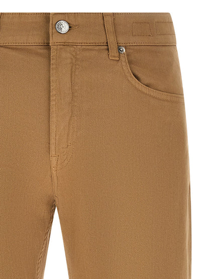 Jeans by Department 5 for men in stretch denim cotton beige features a refined silhouette with a refined straight-leg, regular-fit & cropped, defined by a and a refined cropped for a refined finish.