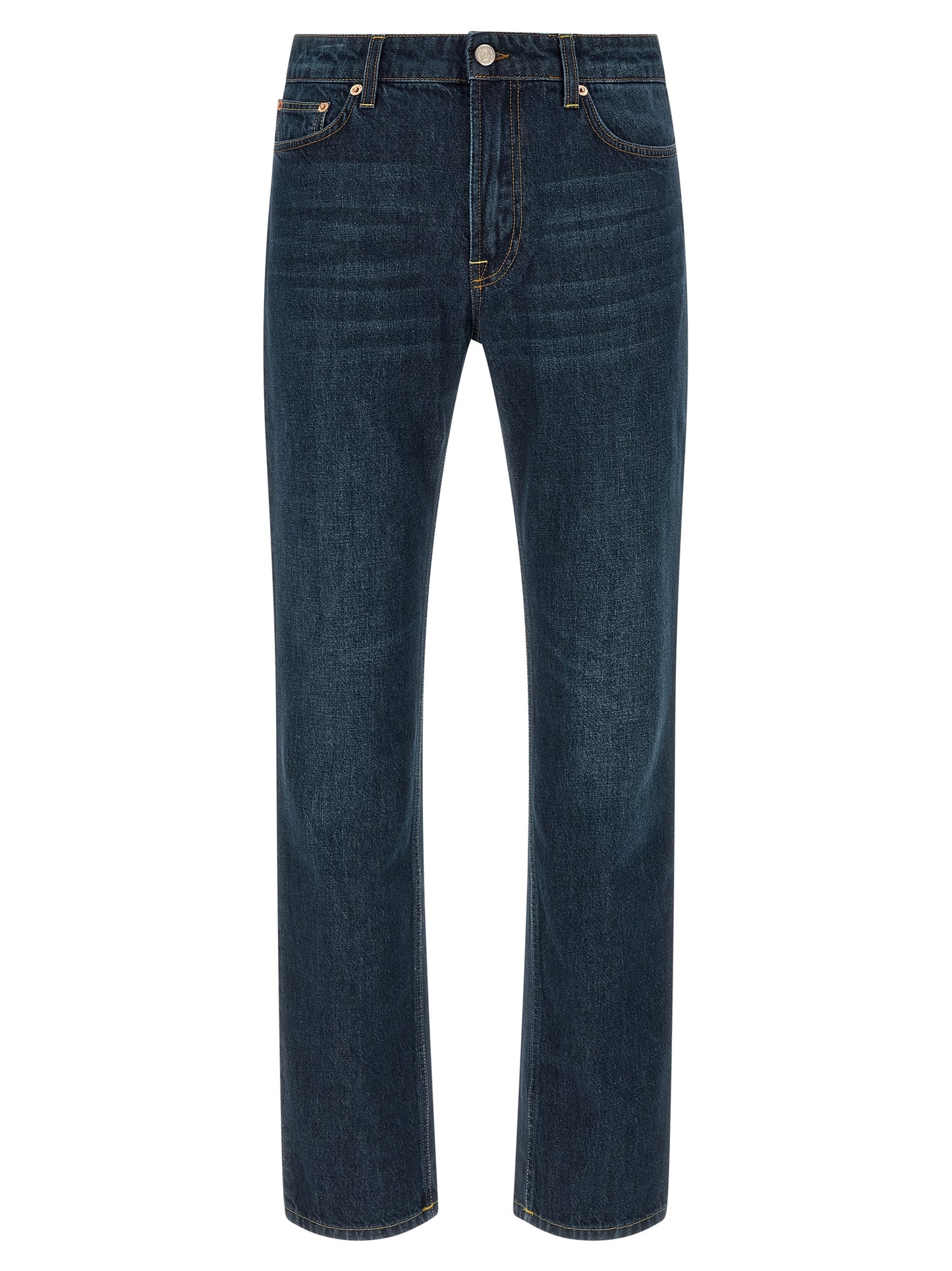 Jeans by Department 5 for men in denim cotton blue & signature features an refined tailoring silhouette, showcasing a premium straight-leg & regular-fit with a and long cut for a refined tailoring look.