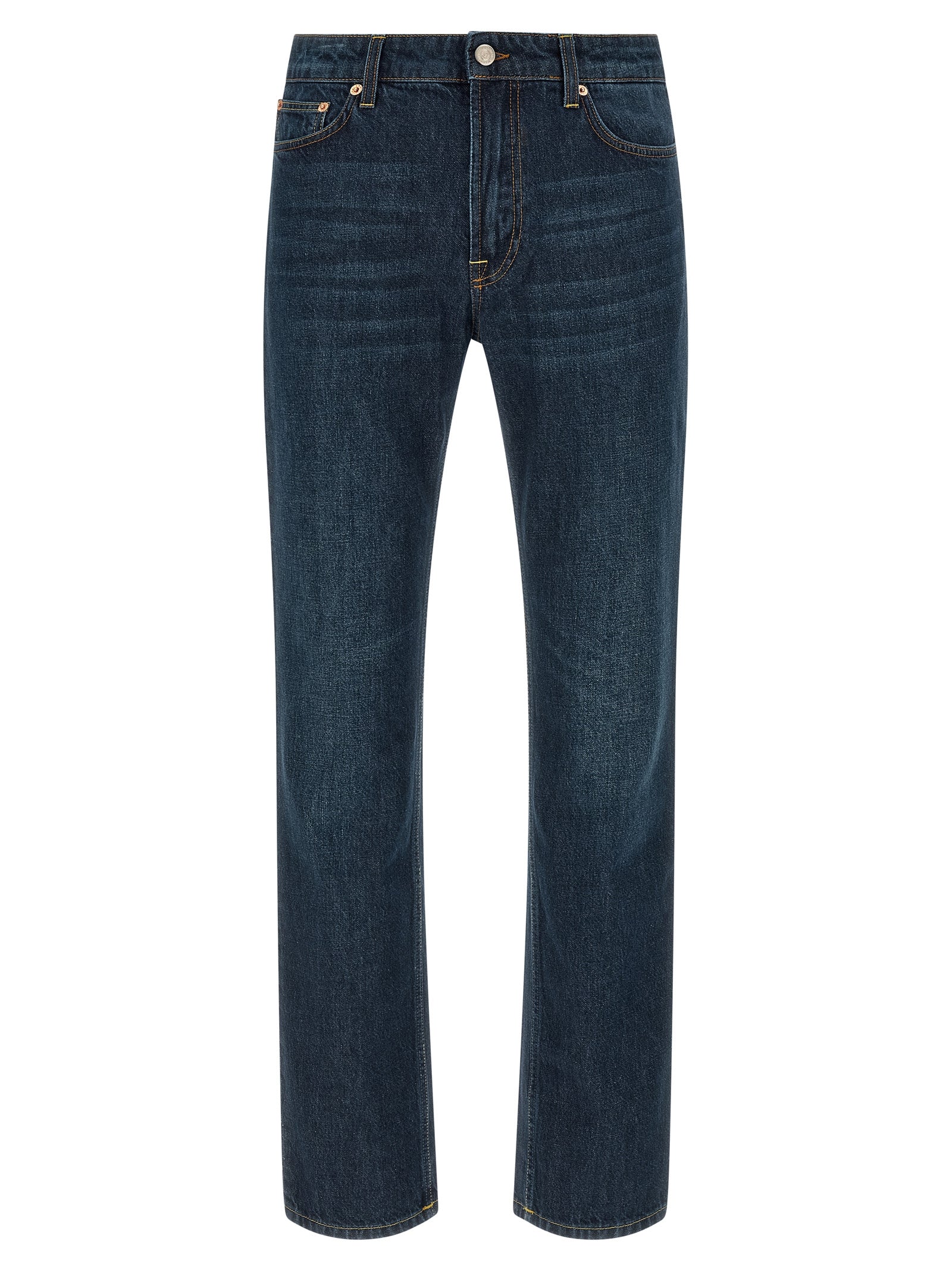 Jeans by Department 5 for men in denim cotton blue & signature features an refined tailoring silhouette, showcasing a premium straight-leg & regular-fit with a and long cut for a refined tailoring look.