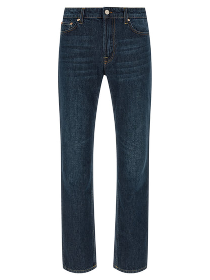 Jeans by Department 5 for men in denim cotton blue & signature features an refined tailoring silhouette, showcasing a premium straight-leg & regular-fit with a and long cut for a refined tailoring look.